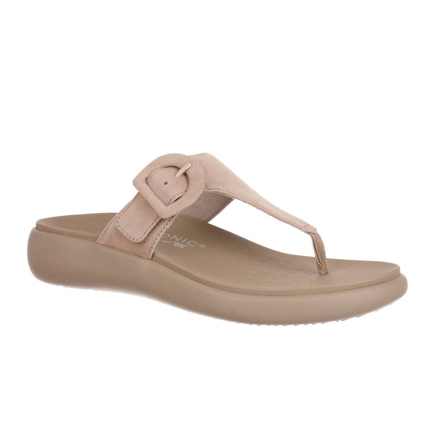 New Vionic Women's Activate Suede Sandals In Taupe